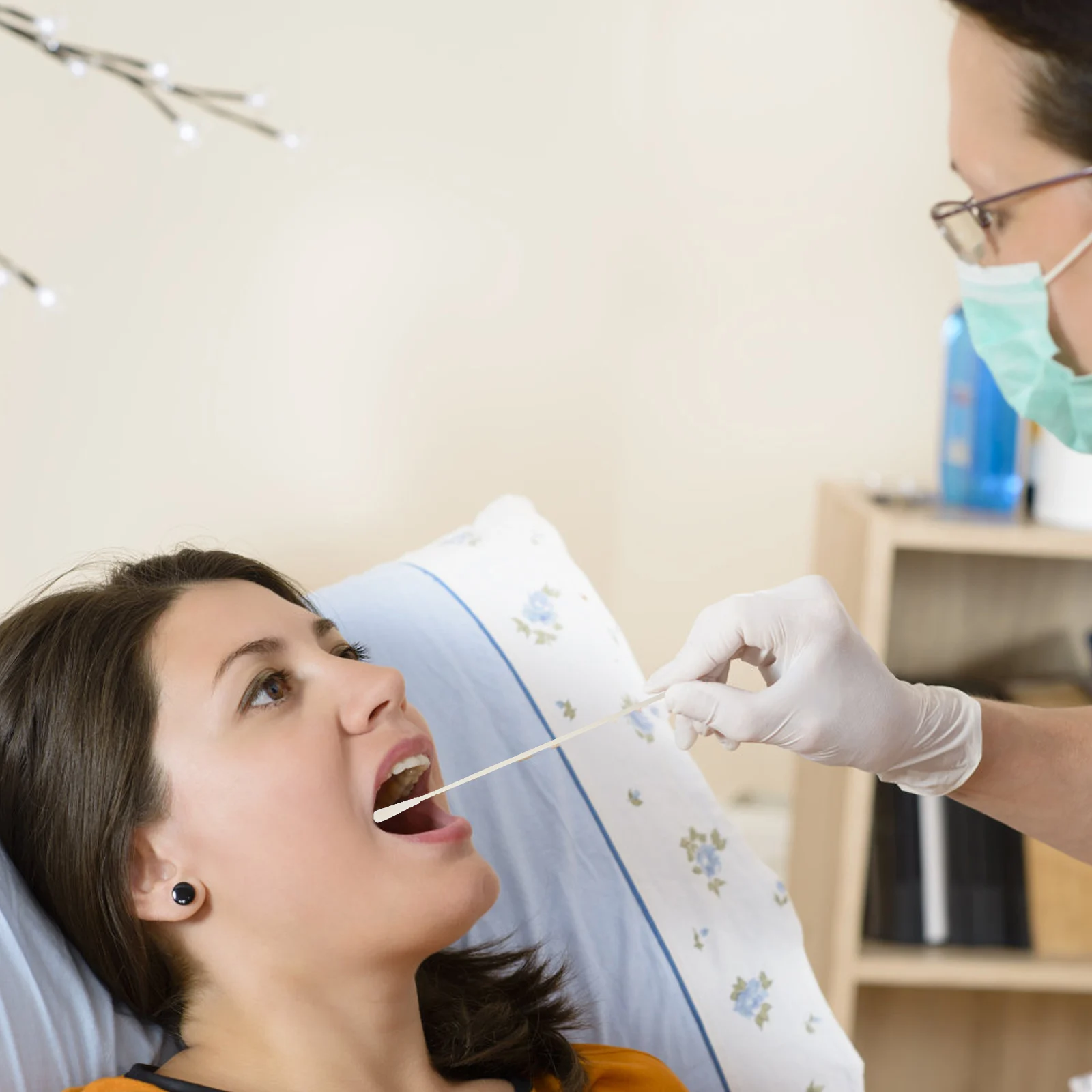 

50 Sets Swallow Sampling Sampler Swabs Baby Cotton Hisopos Portable Professional Pharynx Disposable Oral Mouth