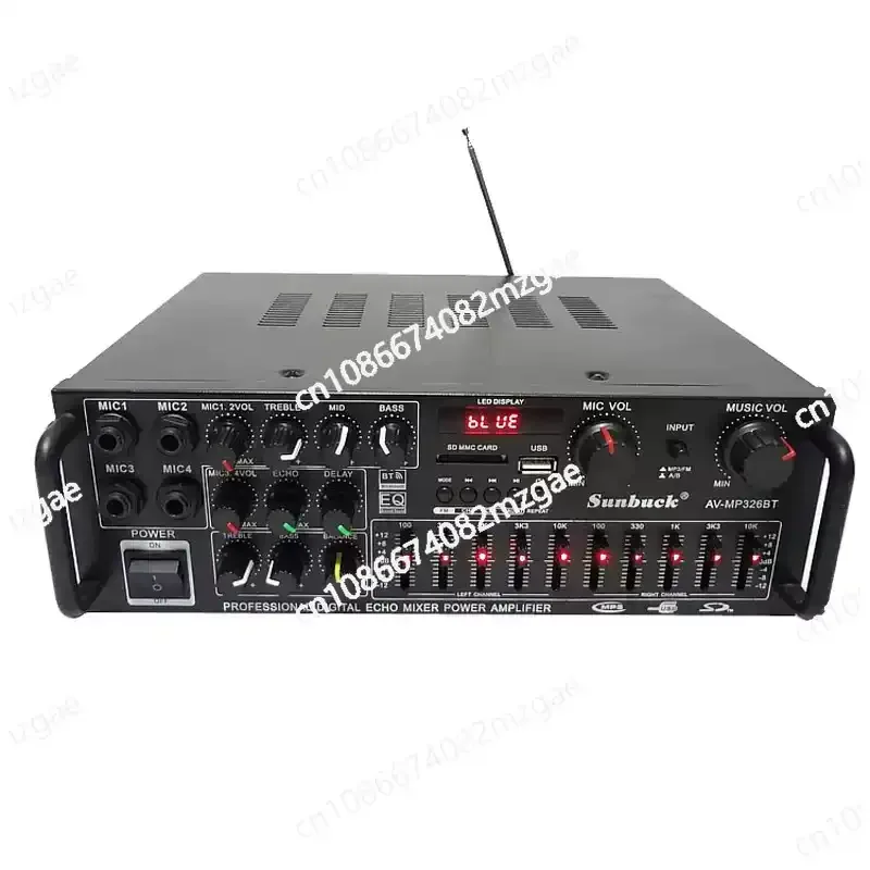 

Усилитель мощности AV-MP326BT с Bluetooth, высокомощный эквалайзер, 12В, для уличных мероприятий, FM-трансляций и танцев на открытом воздухе