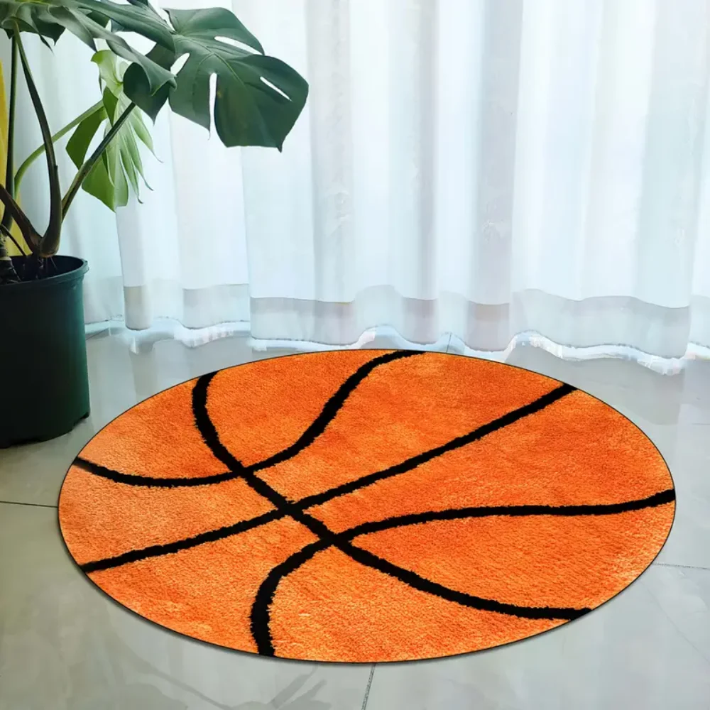 VIKAMA نموذج كرة القدم الرياضية كرة القدم كرة السلة الكلمة حصيرة المنزل عدم الانزلاق سجاد دائري سجادة غرفة النوم آلة قابل للغسل هدية الصبي