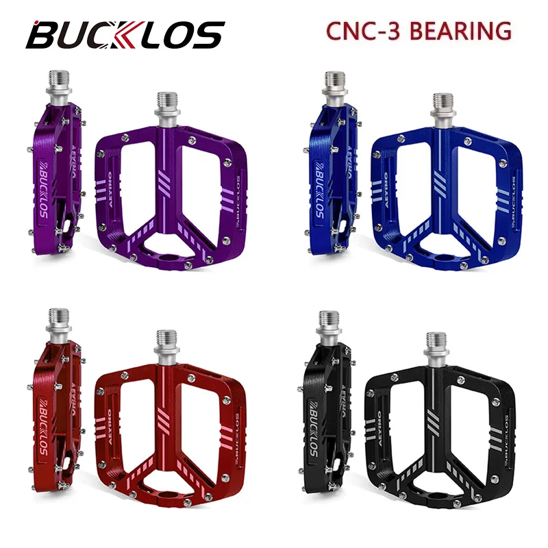 

BUCKLOS 3 Bearings Bike Pedals Anti-skid Bicycle Pedals Aluminum Alloy MTB Road Bike Mountain Cycling Accessories