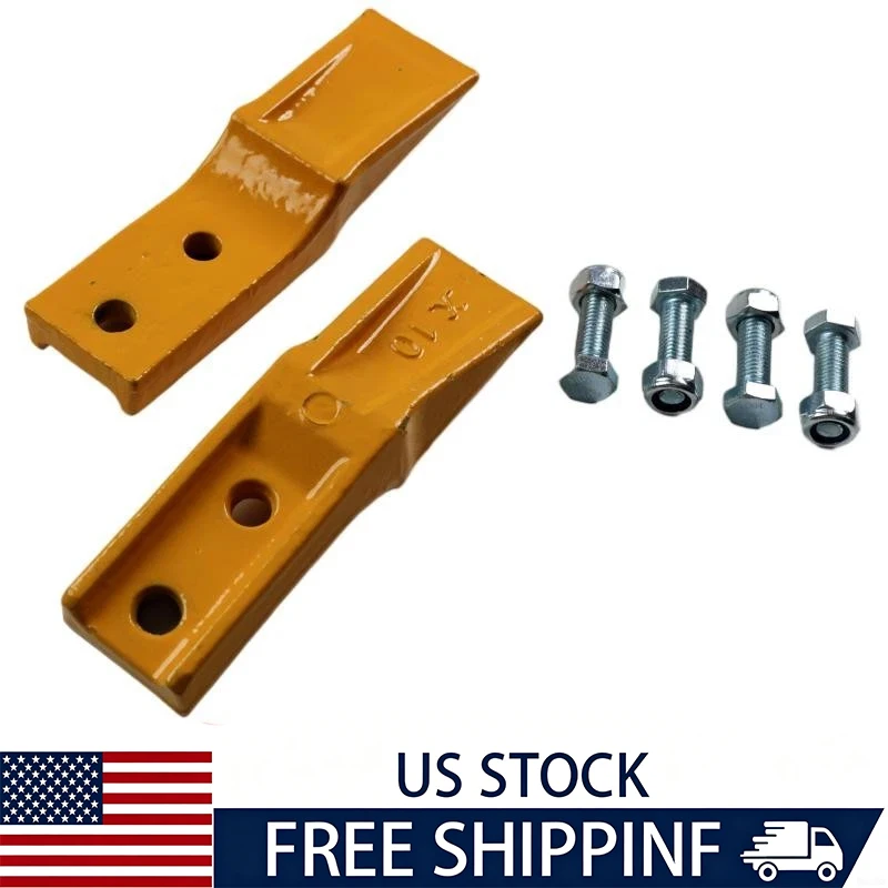 2-Piece Bucket Tooth Kit with Mounting Bolts – Heavy Duty Replacement Teeth for Mini Excavator Buckets, Universal Fit for Small Diggers & Compact Loaders