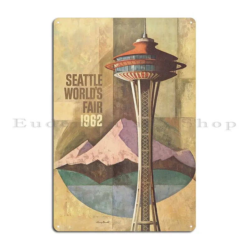 Seattle Worlds Fair 1962 Poster Metal Sign Garage Club Party Printing Garage Cinema Tin Sign Poster