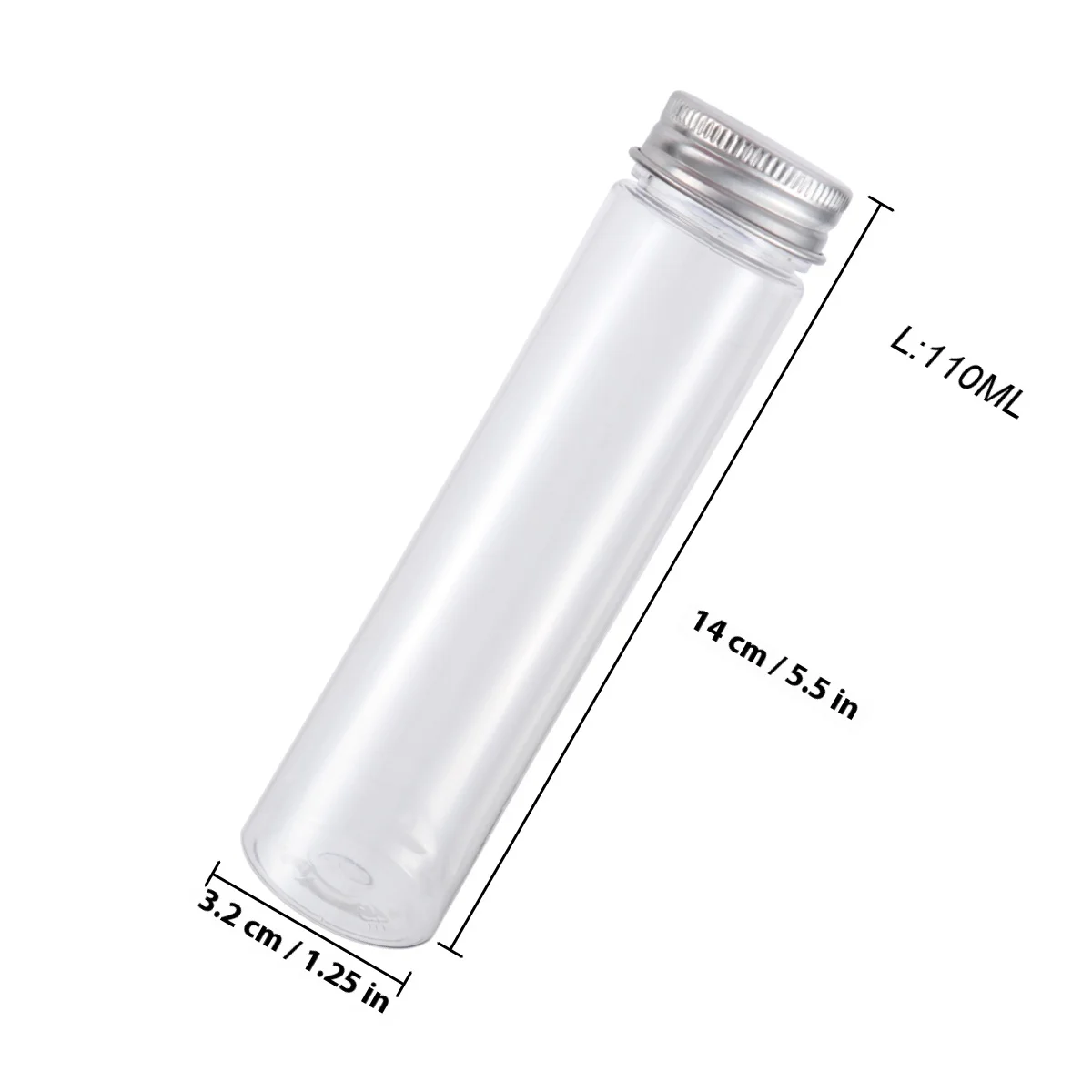 12 pcs Plastic Test Tubes Clear 110Ml Hard Shell Containers Travel Lotion Sample Storage Eco-Friendly Premium Pet