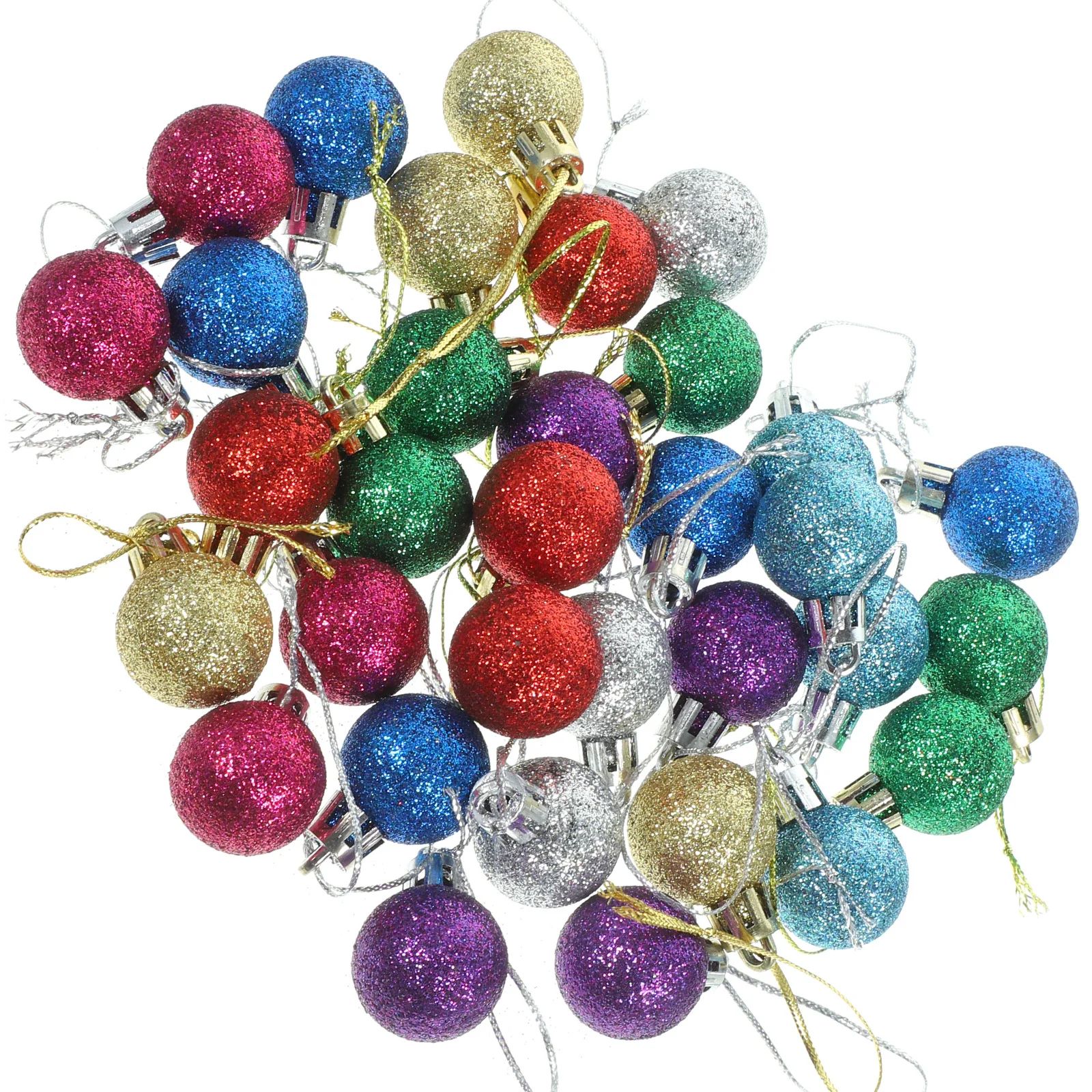 

80pcs Shatterproof Glitter Christmas Balls Pendants Reusable Tree Hanging Decorations Bright Lightweight Xmas Party Supplies