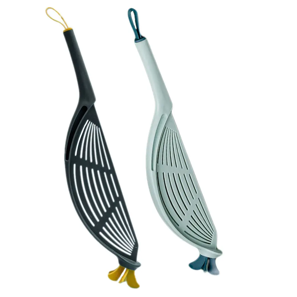 

2Pcs Light Portable Rice Colander Strainer Filter Baffle Wash Rice Basket Drain Sieve Kitchen Helper Non Scratch Hand