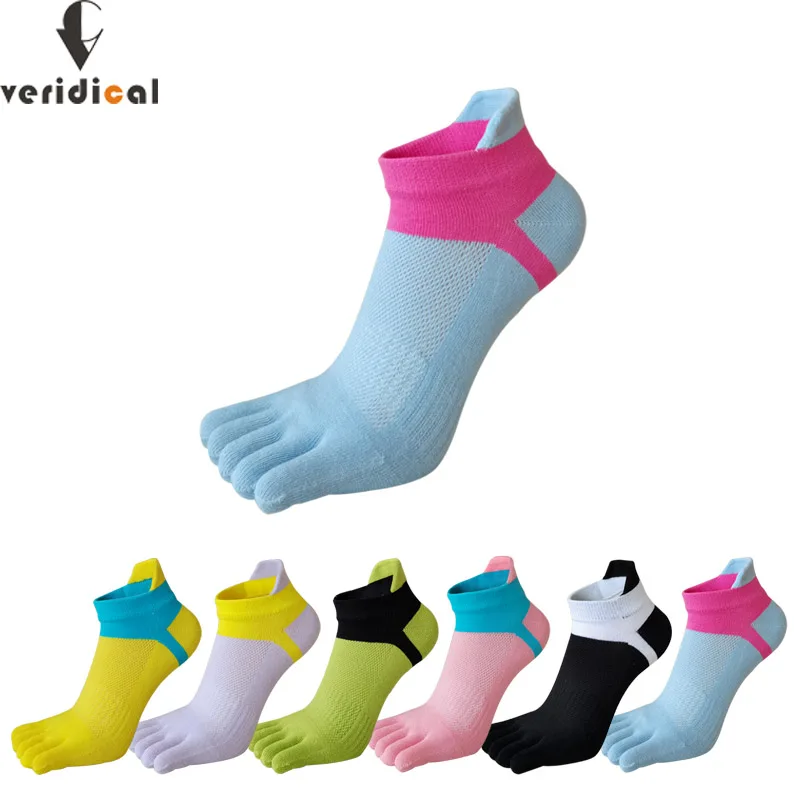 Summer Sport Toe Socks Women Mesh Breathable Sweat-Absorbing Anti-Bacterial Shallow Mouth Fitness Marathon Bike 5 Finger Socks