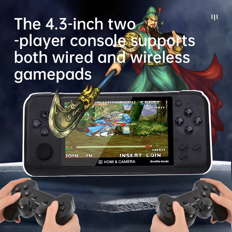 

XY-10 4.3inch 16/9 HD Screen Handheld Game Console Support Wireless Controller Video Gaming Player Toys HD output 2.4G gamepad