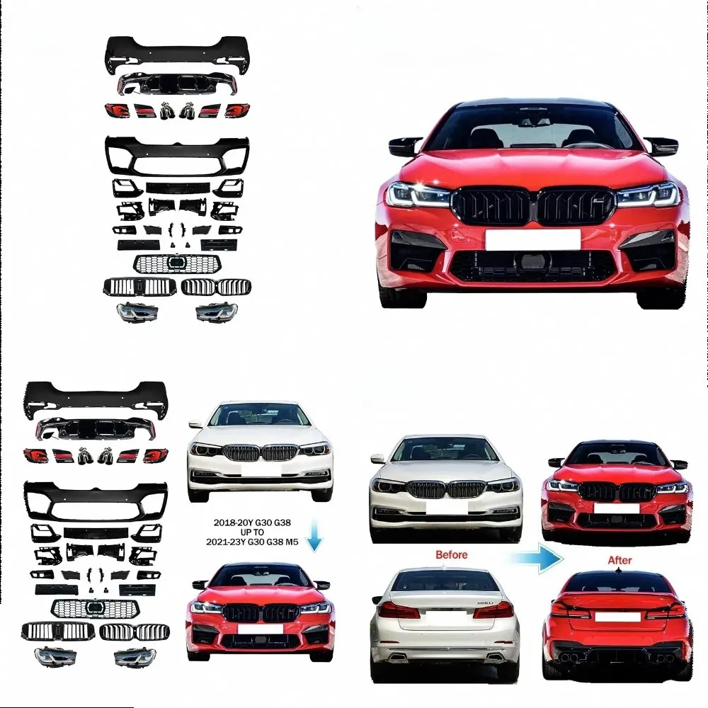 5S 2018-20Y G30 G38 up to 2021-23Y M5 Car Auto Body Kit Part Bumper Accessories with Lights for 5 Series