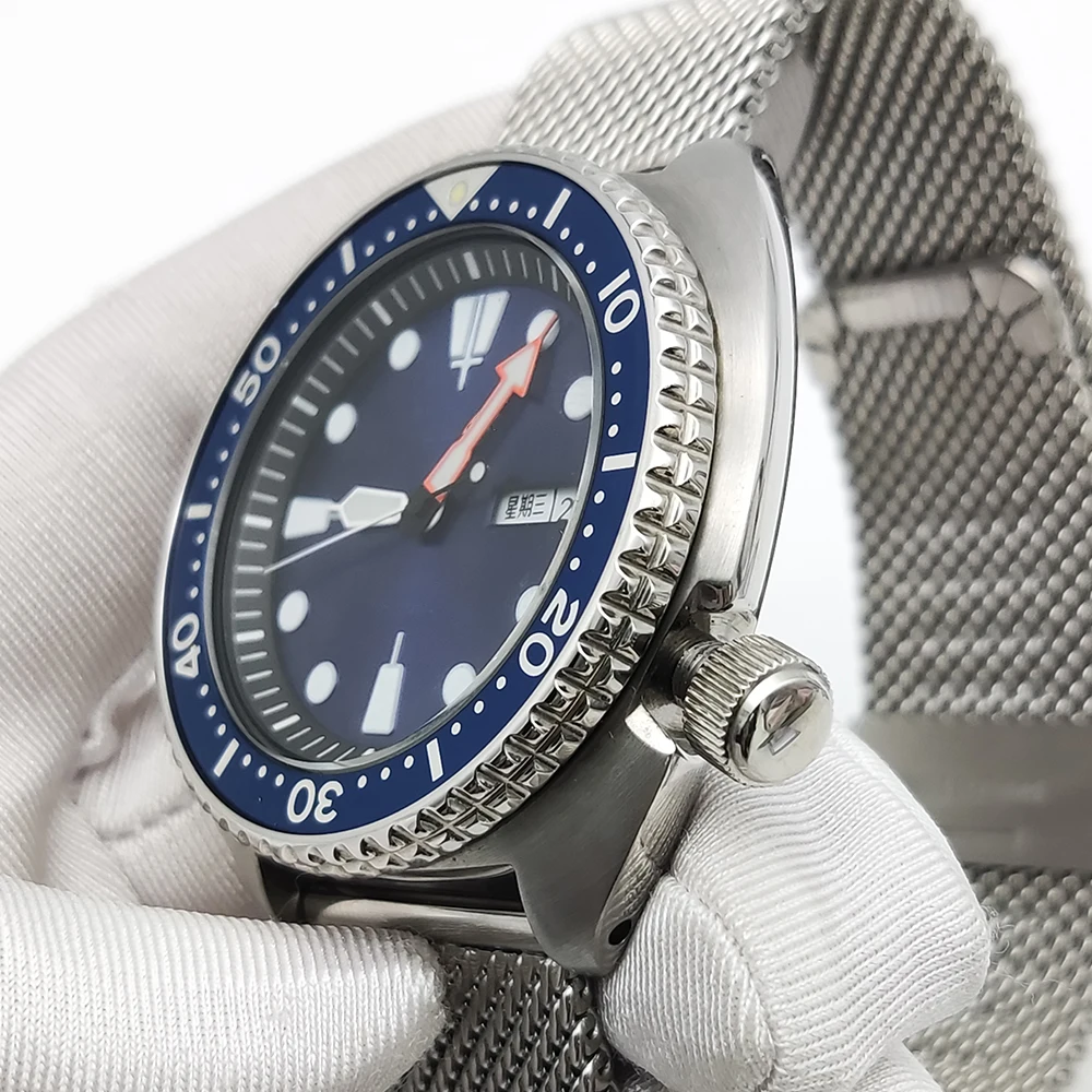 Montre étanche aseptique pour homme, mouvement automatique, verre saphir, boîtier en acier inoxydable, montre-bracelet d'affaires décontractée, 45mm