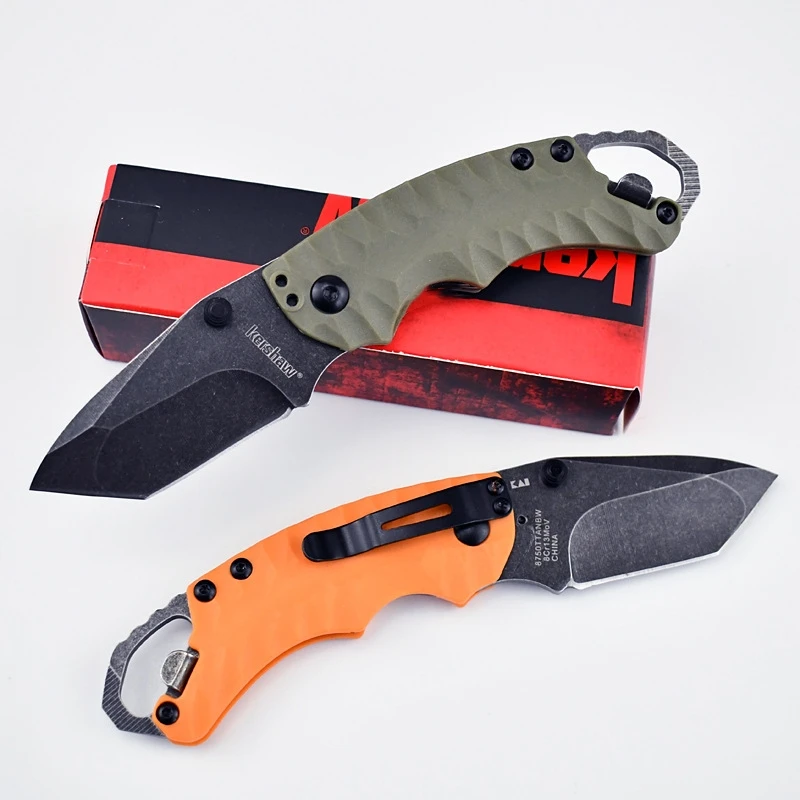 Shuffle II 8750 Manual Mini Folding Hunting Knife Blackwash Tanto Plain Edge 8Cr13Mov Blade Wilderness Tactical Survival Knives