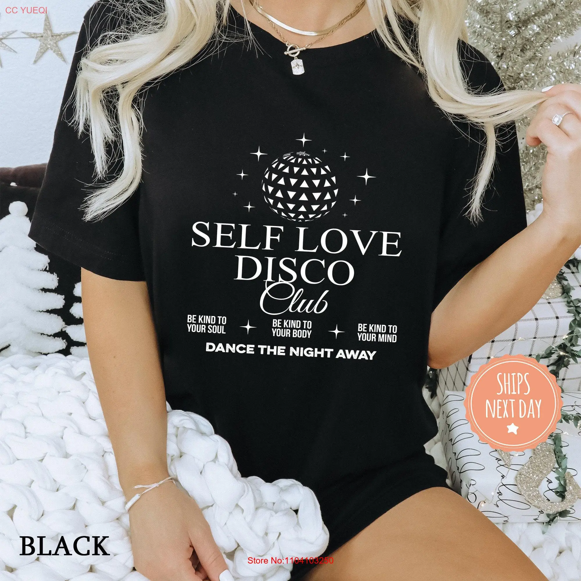 Self Love Disco Club T Shirt Body Positive Girl Power Boho Hippie Comfort Colors long or short sleeves