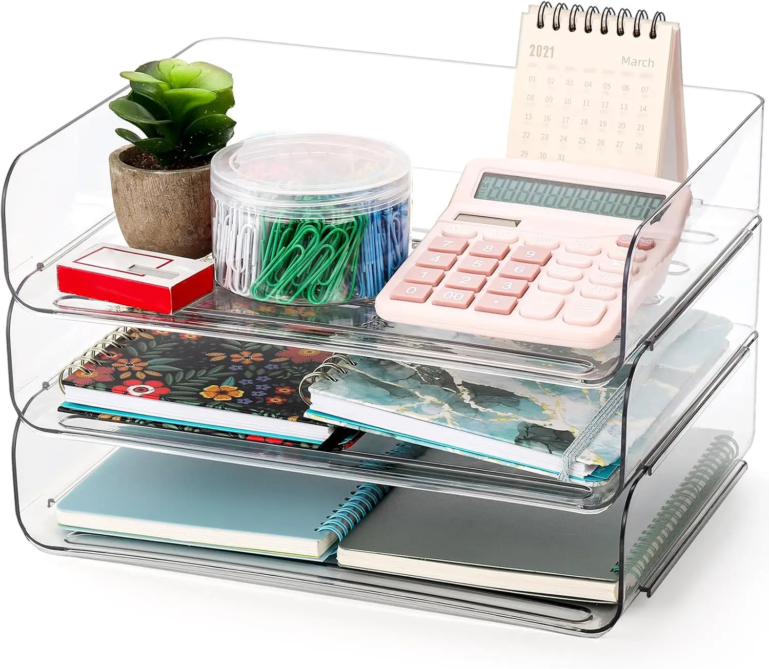 

3 шт. штабелируемые лотки для бумаги, набор прозрачных настольных лотков для писем, 3-х уровневый лоток-органайзер для файлов документов для бумаги формата А4, журнала, квитанций