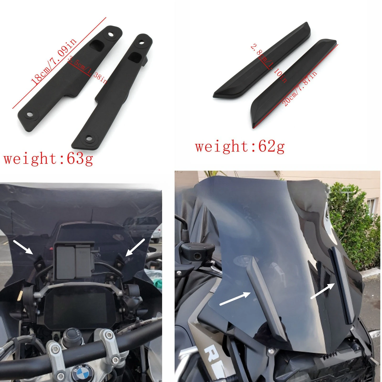 For BMW R1200GS R1250GS ADV Adventure GS1200 R 1200 1250 GS 2013-2025 Motorcycle Windshield Trim Strip Bracket Kit WindScreen