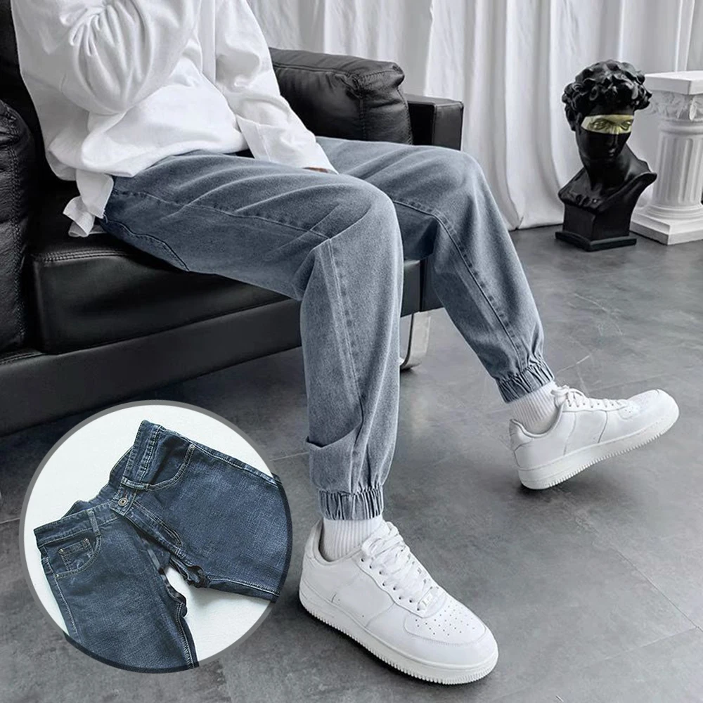 

Streetwear Ruffian Handsome Jeans Men's Invisible Open Crotch Outdoor Sex Ankle Banded Pants Versatile Casual Loose Harlan Pant