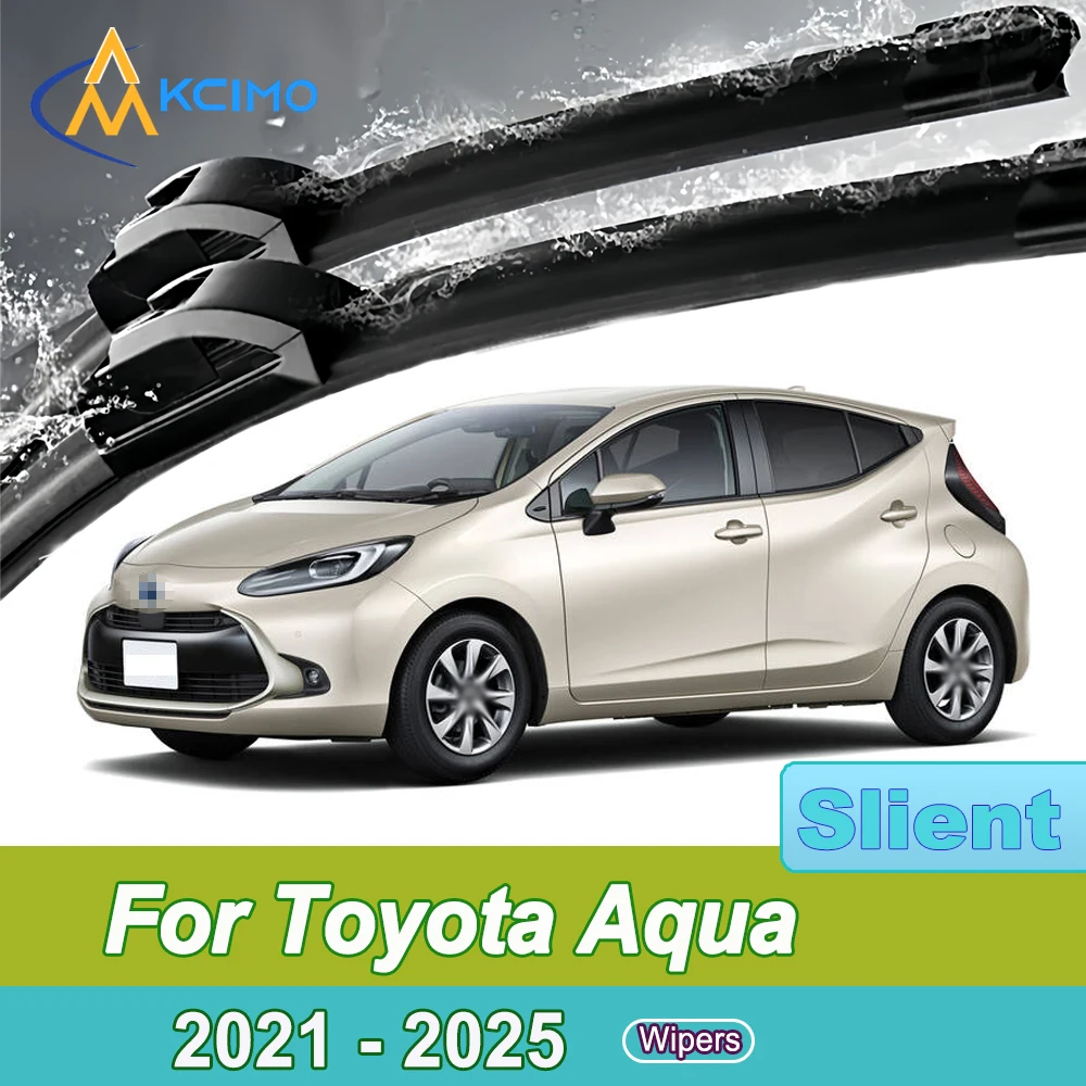 

2 Pack Silent Beam Wiper Blades For Toyota Aqua XP210 2021-2025 Noiseless All-Weather Design Windshield Rain Brush Accessories