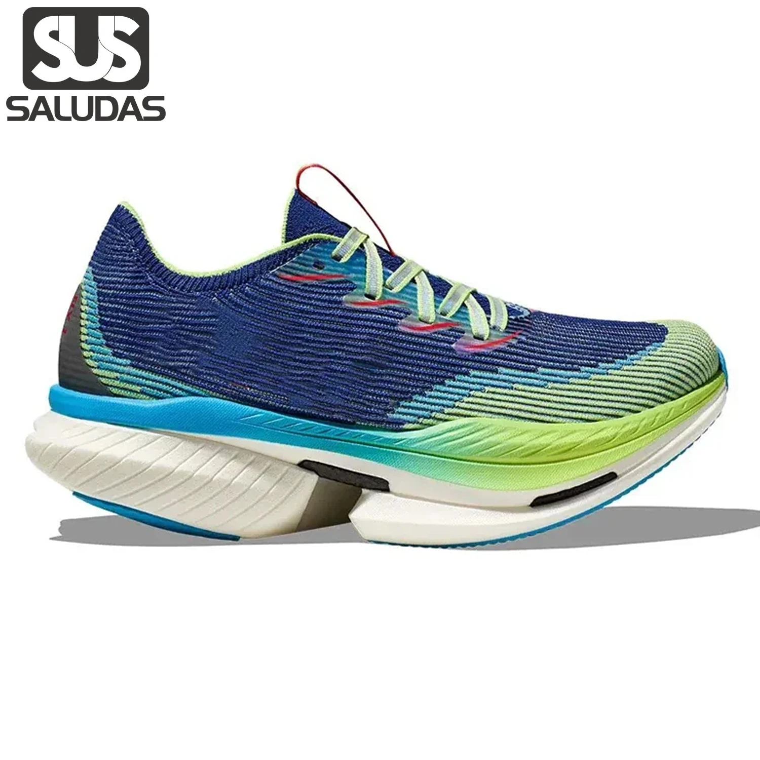 

SALUDAS Original Carbon Plate Running Shoes Men Women Cushioning Marathon Running Shoes Thick Sole Outdoor Road Jogging Sneakers