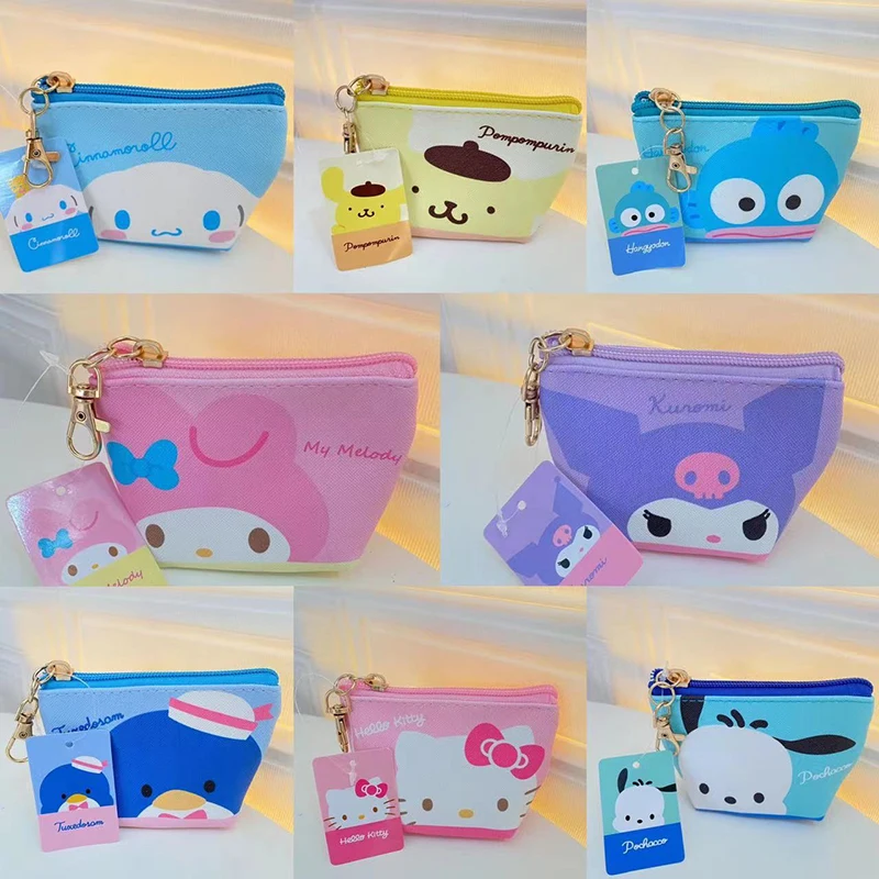 Sanrio Keychain Purse Portable Anime Pouch Mini Waterproof Coin Pocket Key Earphone Storage Bag Id Card Holder Backpacks Pendant