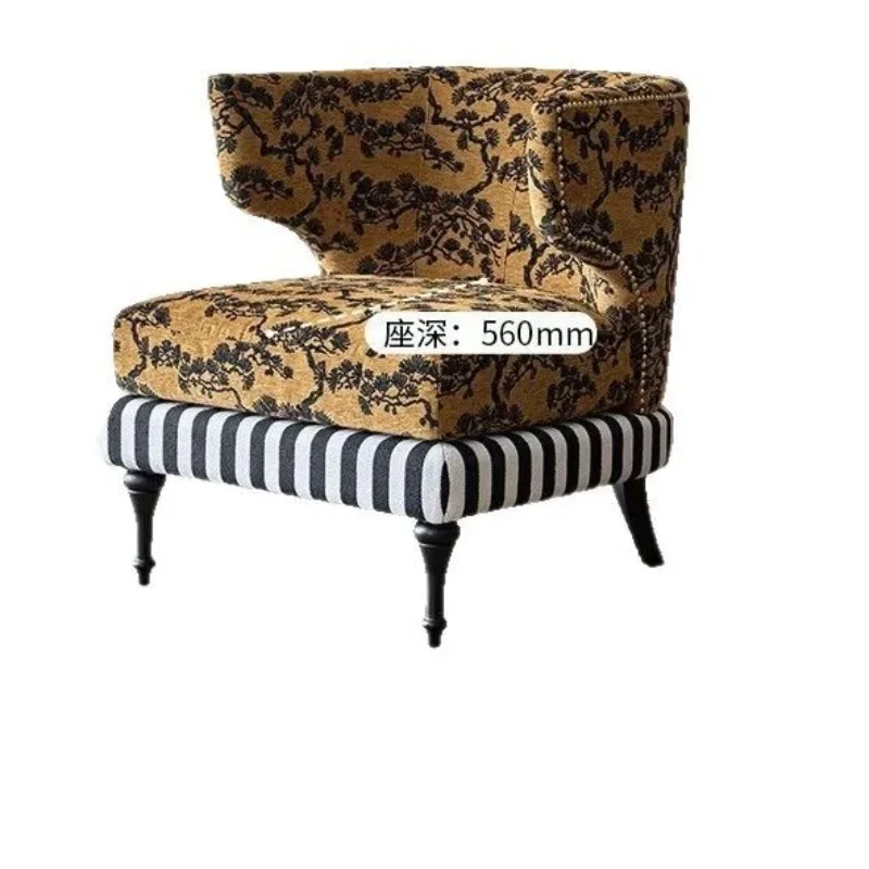 

American light luxury retro single sofa balcony living room bedroom store fashion leisure lazy small sofa chair combination