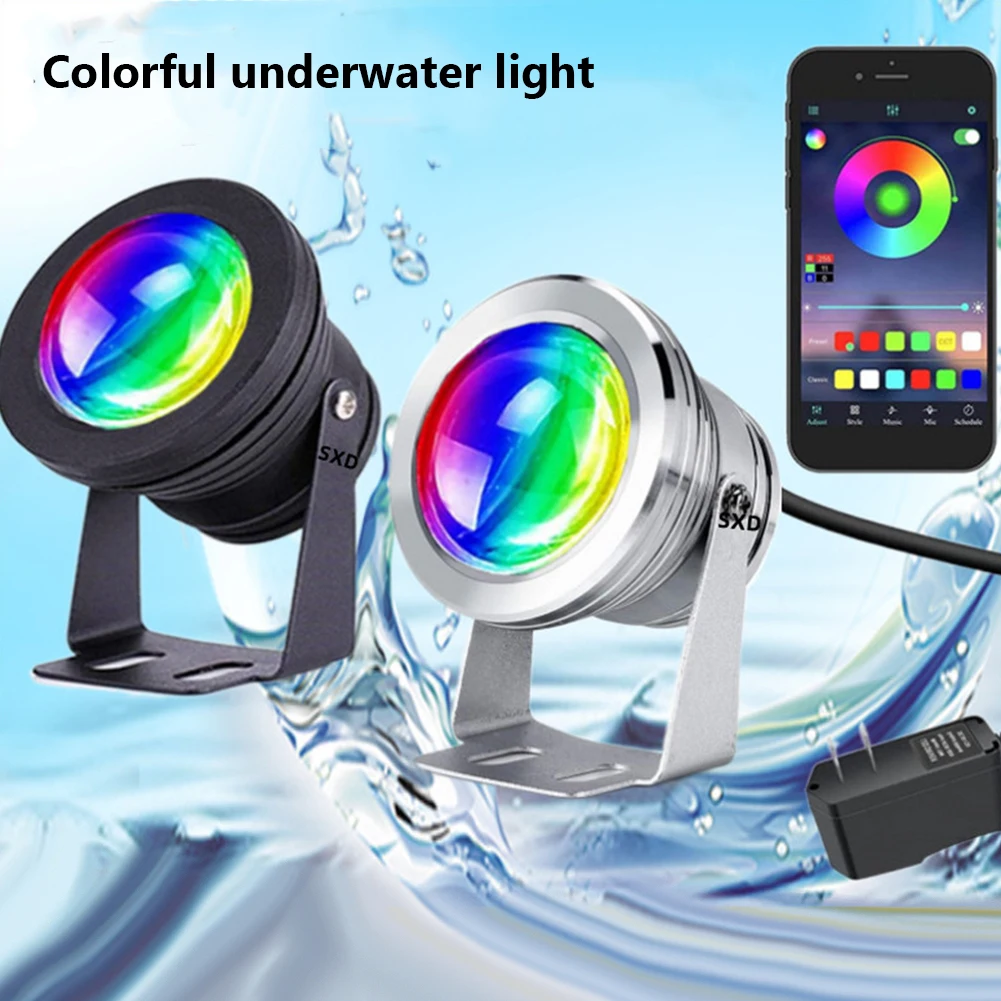 

RGB LED Flood Light Underwater Pond Light Remote Control Garden Landscape Spotlights IP68 Waterproof Submersible Fountain Lights