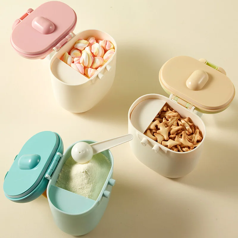 New Silicone Rabbit Ear Formula Dispenser, Milk Powder Container, Matte Surface Milk Powder Box with Spoon, Lock and Strap