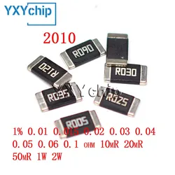 20pcs 2010 Smd Alloy Power Resistor 1% 0.01 0.015 0.02 0.03 0.04 0.05 0.06 0.1 Ohm 10mr 20mr 50mr 1w 2w Low Resistance