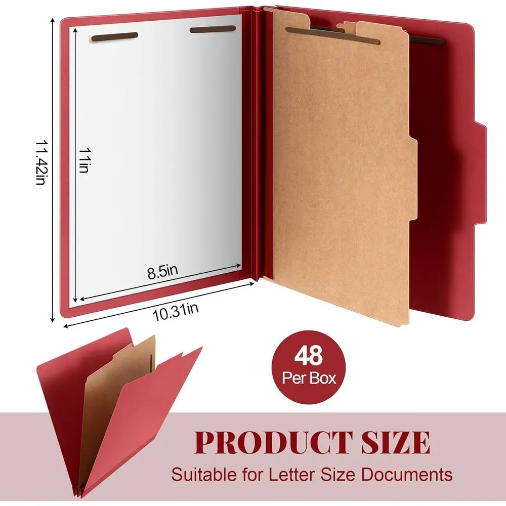Расширяющиеся органайзеры для файлов формата Letter с застежками, 48 карманов, красные, идеально подходят для учителей, духовенства, офисов, церковных пожертвований.