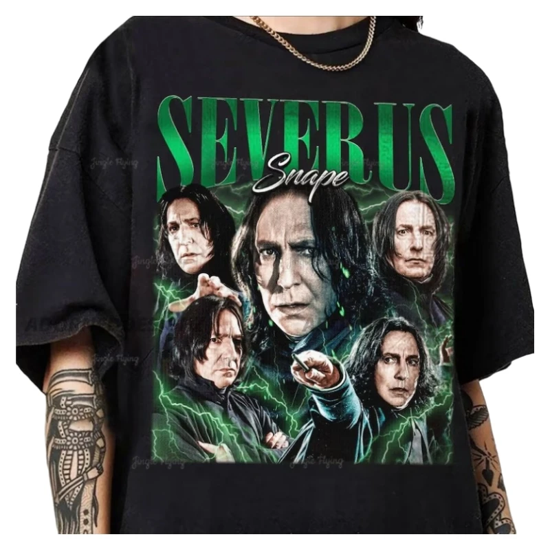 Limited Severus Snape Vintage T-Shirt Y2k 90s Retro Design Graphic T-Shirt Homage Unisex Tee Sweatshirt