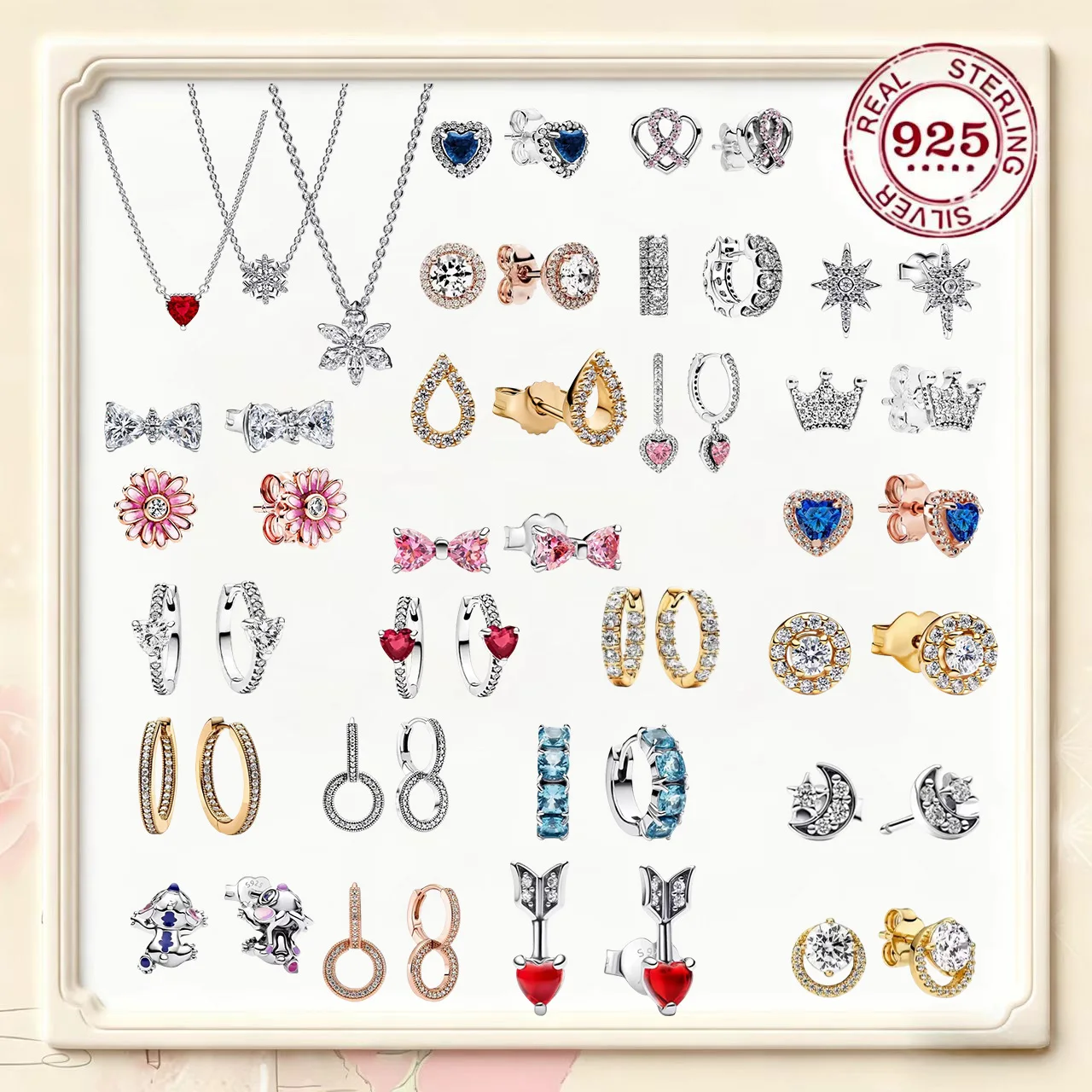 

Серьги-сердечки из серебра S925 с маргаритками, жемчугом и цирконами, в форме фиолетового ледяного цветка, высококачественный модный стиль