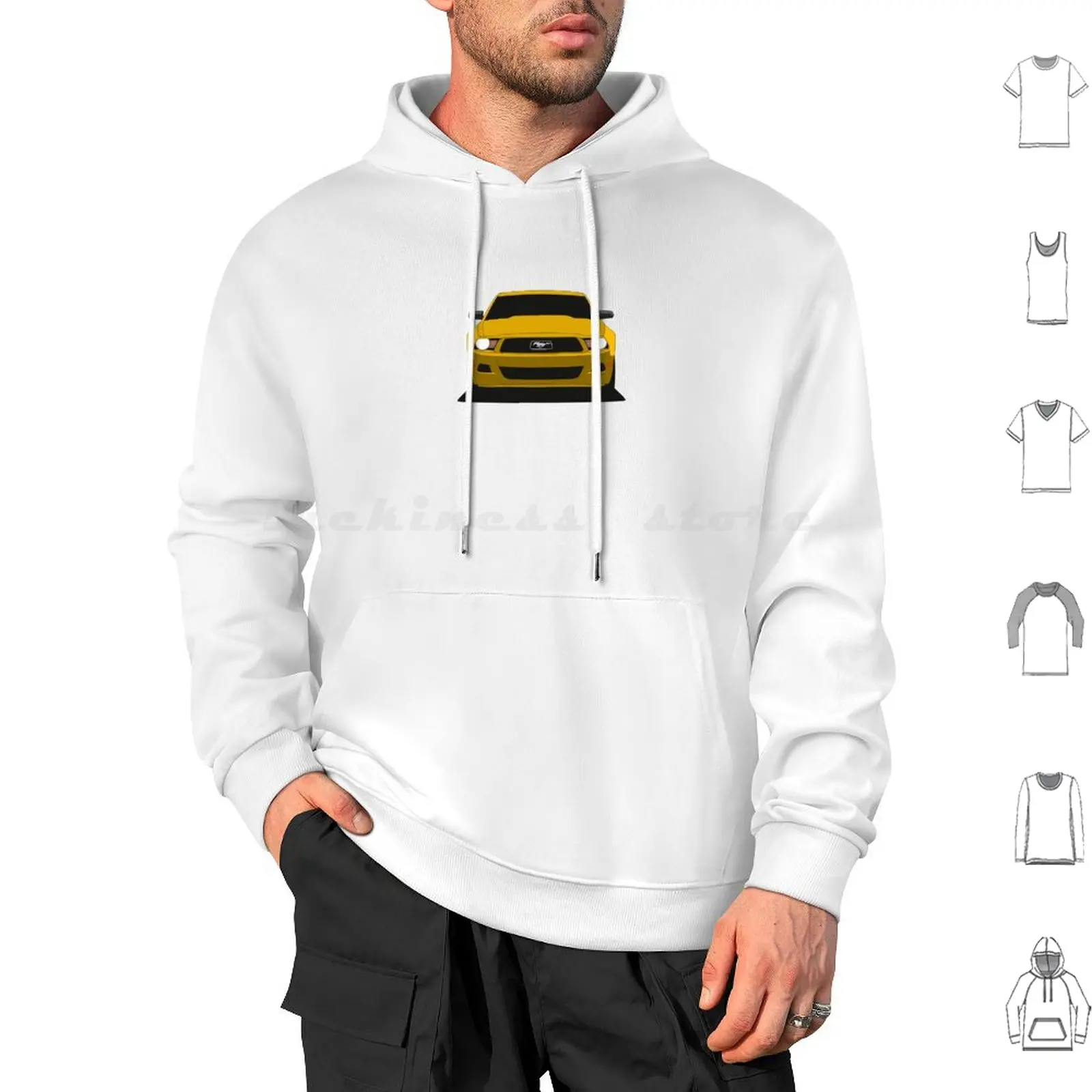 Yellow Hoodies Long Sleeve Yellow Eco Boost Shelby Gt500 2 E Mach American Muscle Muscle Car Sports Car Gt Bullitt