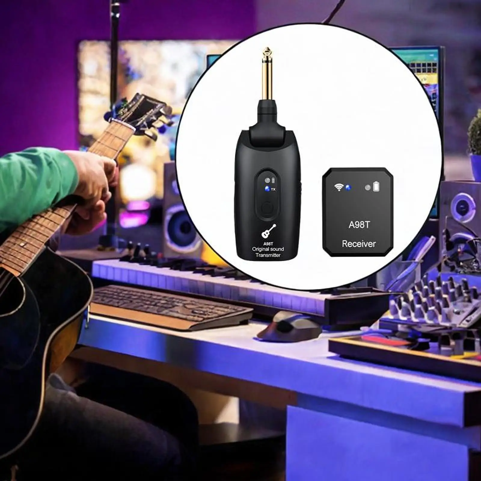 

Wireless in Ear Monitor System Audio Transmitter Receiver for Band Rehearsal