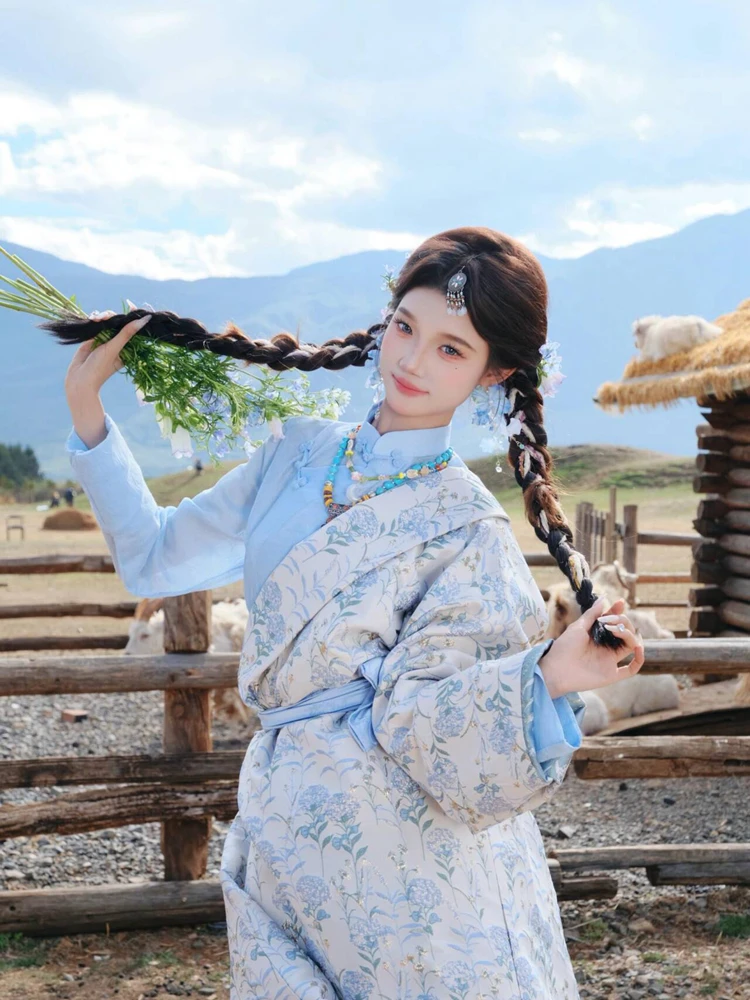 

Тибетский костюм для женщин: новая модель тибетской робы для фотосессий в Юньнани и Лидзяне, этническая одежда для путешествий и фотосъемки