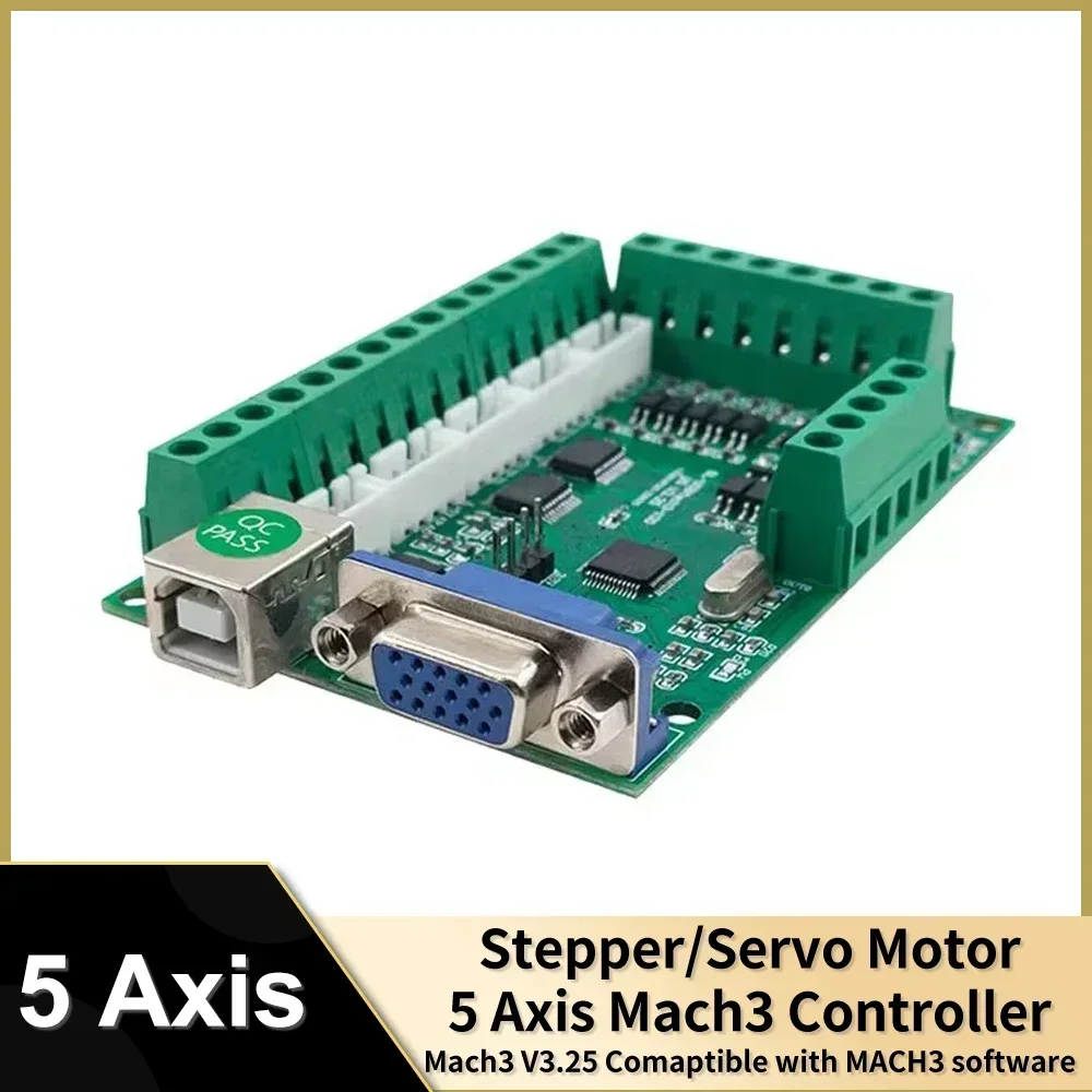 

5 Axis Interface Board Mach3 Breakout Board Stepper Servo Motor USB Driver Motion Controller for CNC Router Cutting Milling