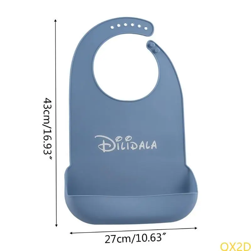 Elderly Aged Senior Disabled Adults Mealtime Cloth Protector Bib Silicone Bib