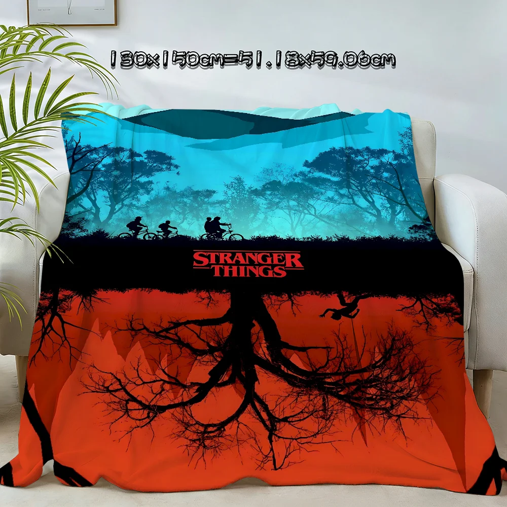 Knie-Decke Überwurfdecke Winter Mikrofaser Übergroße Baby Leichtgewicht Flanell Fleece Bett Sofa Dekoration S-strangers-things-P