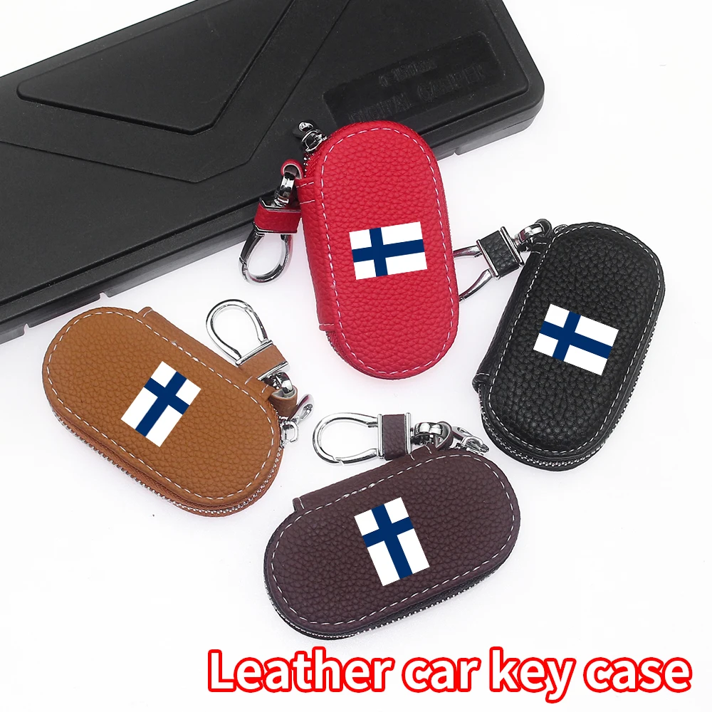 

The flags of Belgium, Belarus, Bulgaria and Finland Leather Car Key Bag Coin Wallet Accessory Sports Protection Key Package