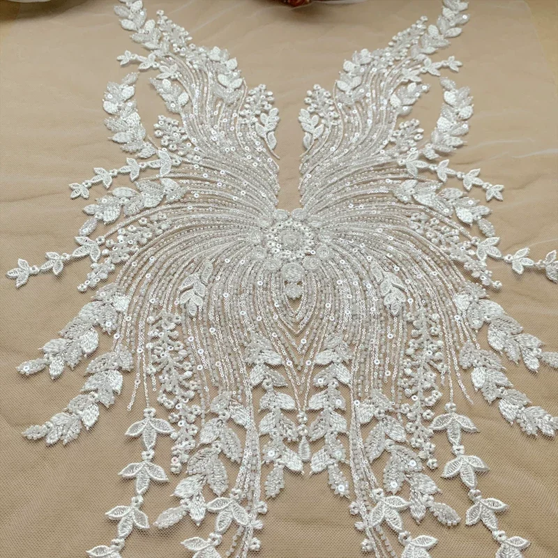 

1pcs Nail bead sequin embroidery patch for clothes DIY sew on parches Wedding Dress accessories patches