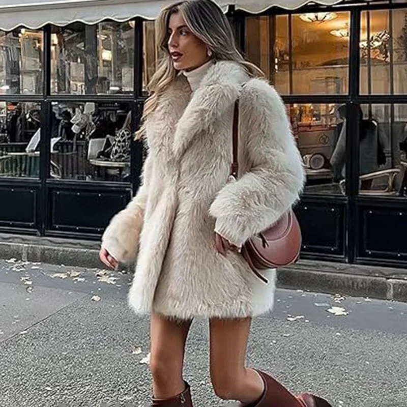 معطف فرو نسائي شتوي من Tuularose موضة كبيرة الحجم غير رسمية سميكة دافئة منفوش معطف فرو جديد أنيق للركاب ملابس خارجية نسائية فاخرة #4