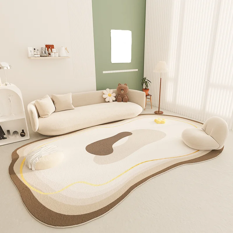 Cream Style Special Shaped Carpet Living Room Coffee Table Antislip Anti Fouling Carpets Balcony Wabi Sabi Bedroom Irregular Rug