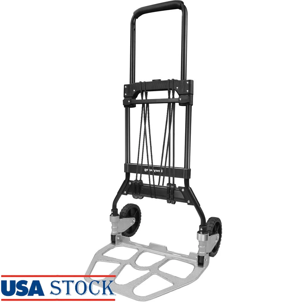 Heavy Duty 331lb Capacity Dolly Cart and Folding Hand Truck Efficient Moving Aluminum Wheel Bracket and Steel Tube Foldable and