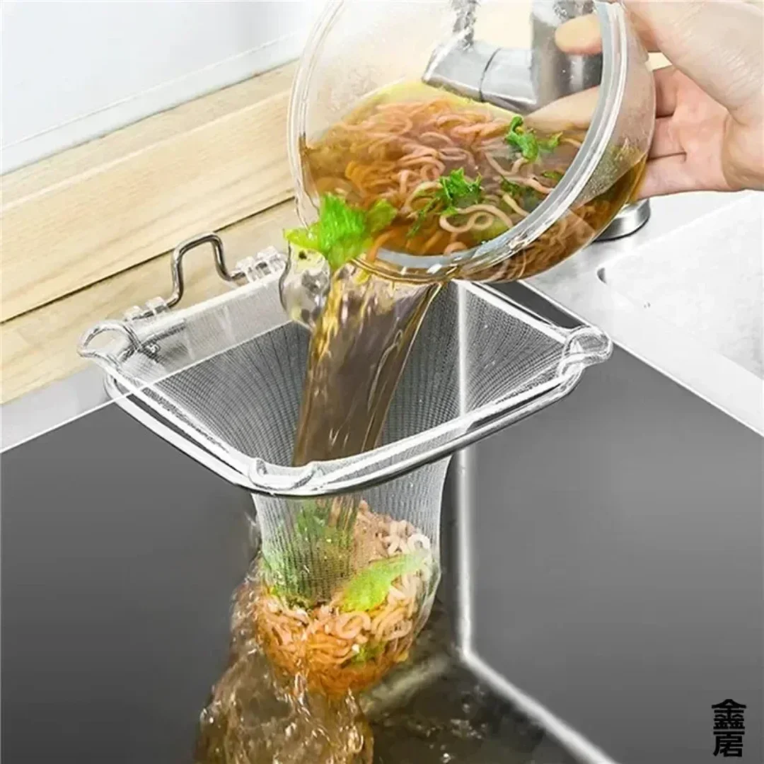 

1/100 шт. Одноразовые сетчатые фильтры для кухонной раковины, мусоросборники для слива, мешки-сетки для остатков еды, дренажные экраны