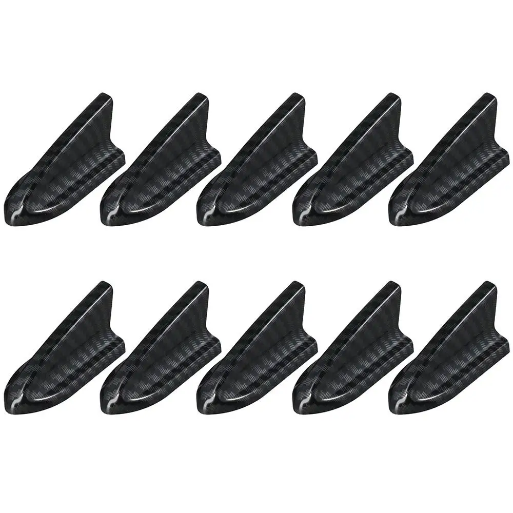 10pcs With Self-Adhesive Tapes Car Roof Spoiler Black / Carbon Fiber Black 52.5*23*22MM Car Body Spoiler Kit ABS Shark Fin Shape