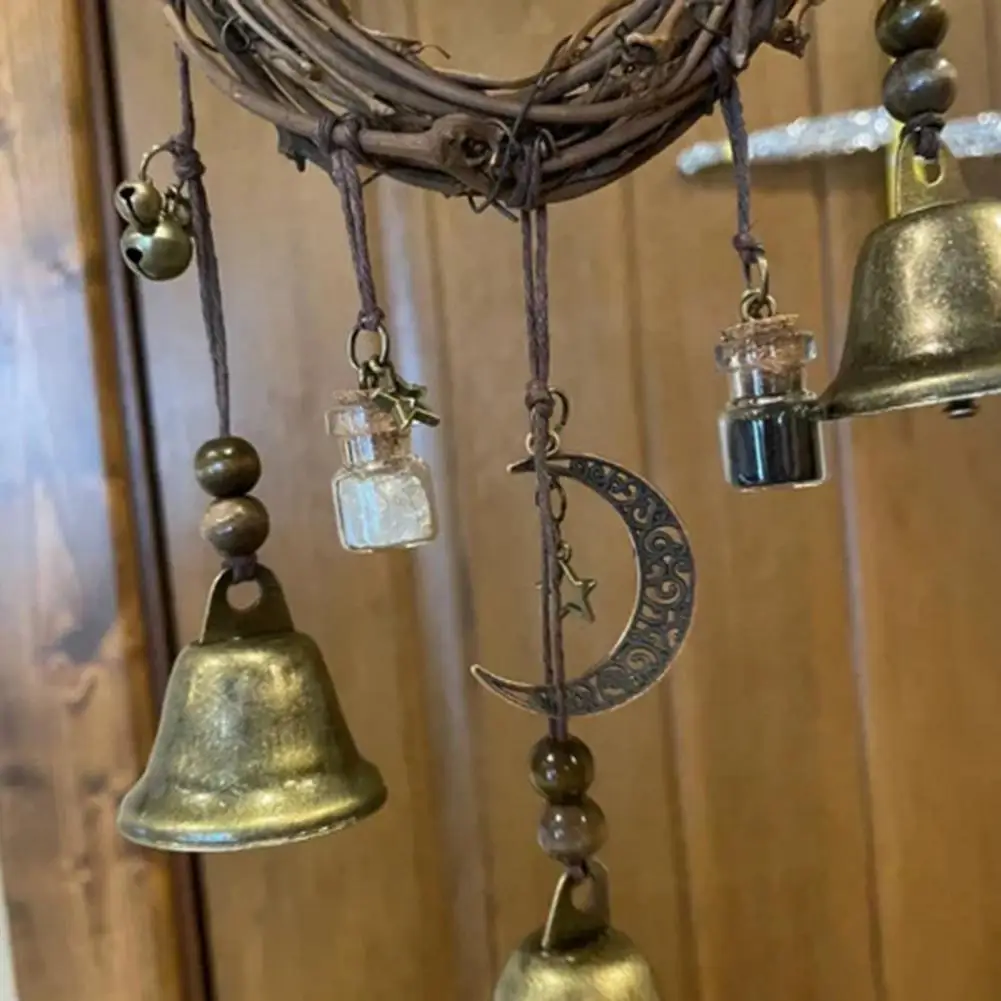 Witch Bell Door Hanging Handmade Witch Wind Chimes Bells Home Decoration Good Luck Wind Chime for Garden Porch Pendant