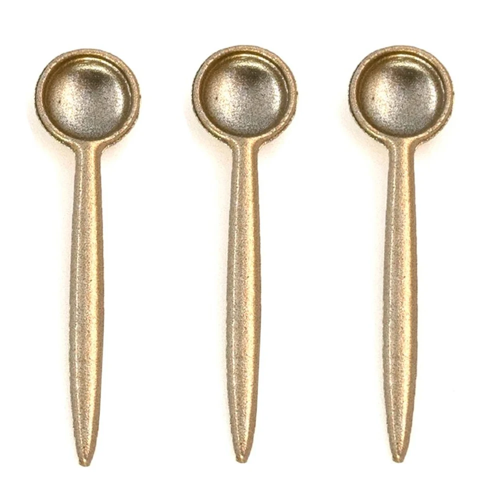 3Pcs 1/12 Dollhouse Miniature Alloy Spoon Mini Kitchen Tools Model Toys for Doll House Accessories Decoration ob11 bjd