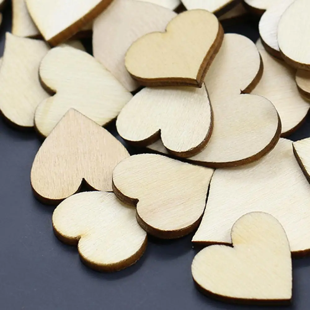 50Pcs Christmas Pendant Button Butterfly Flower Heart Golden Wood Button DIY Scrapbooking Sewing