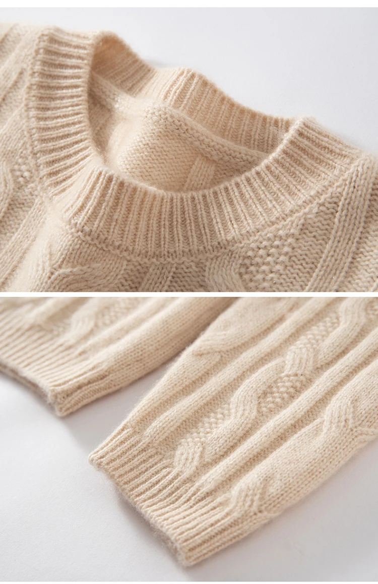 TLOML المرأة 100% سترة الكشمير المعنقة كابل الحياكة س الرقبة البلوز الكشمير تريكو الخريف الشتاء لينة الدافئة فضفاضة رشاقته القمم