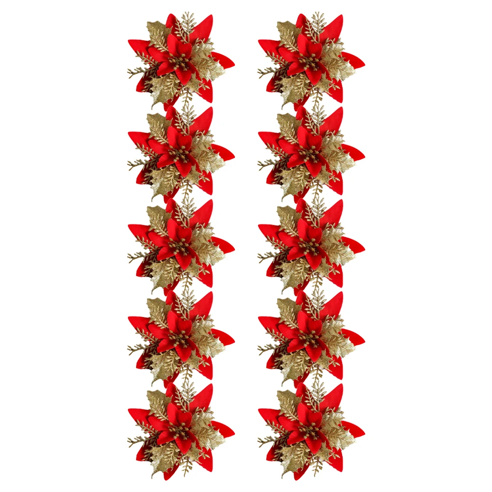 

For Christmas Tree Glitter Flower Ornaments Artificial Christmas Flowers Festive Occasions As Shown Bright Color Accents
