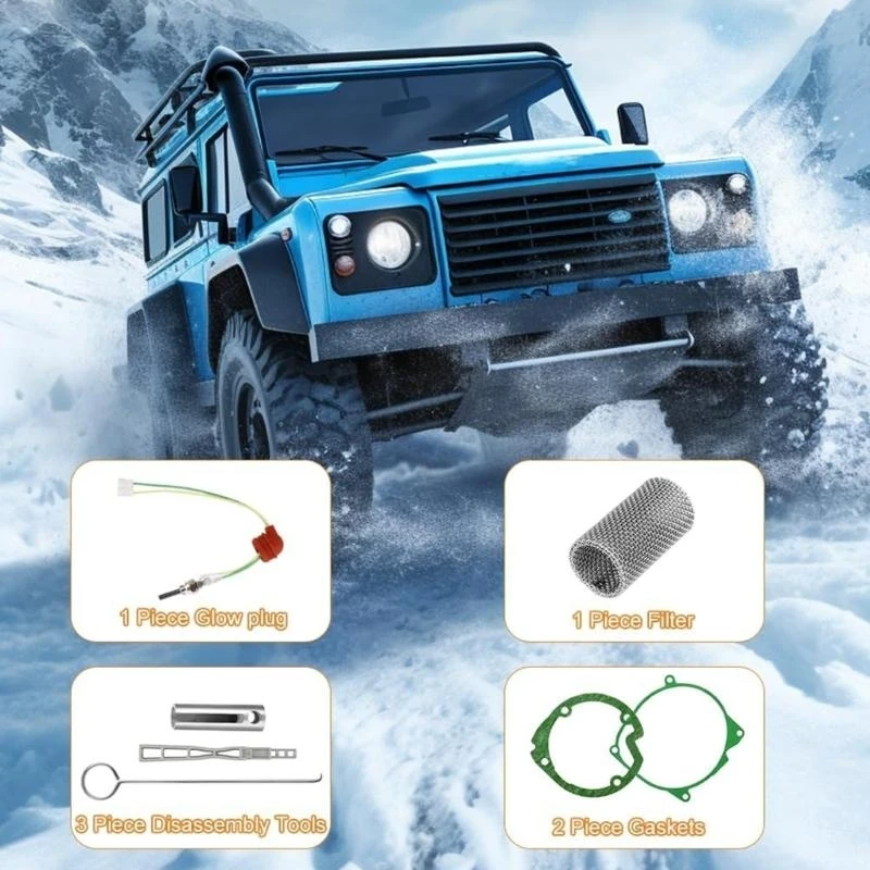 

A2UC Automotive Complete Diesels Heater Glow Plug 12V Includes Tool for Cold Weather