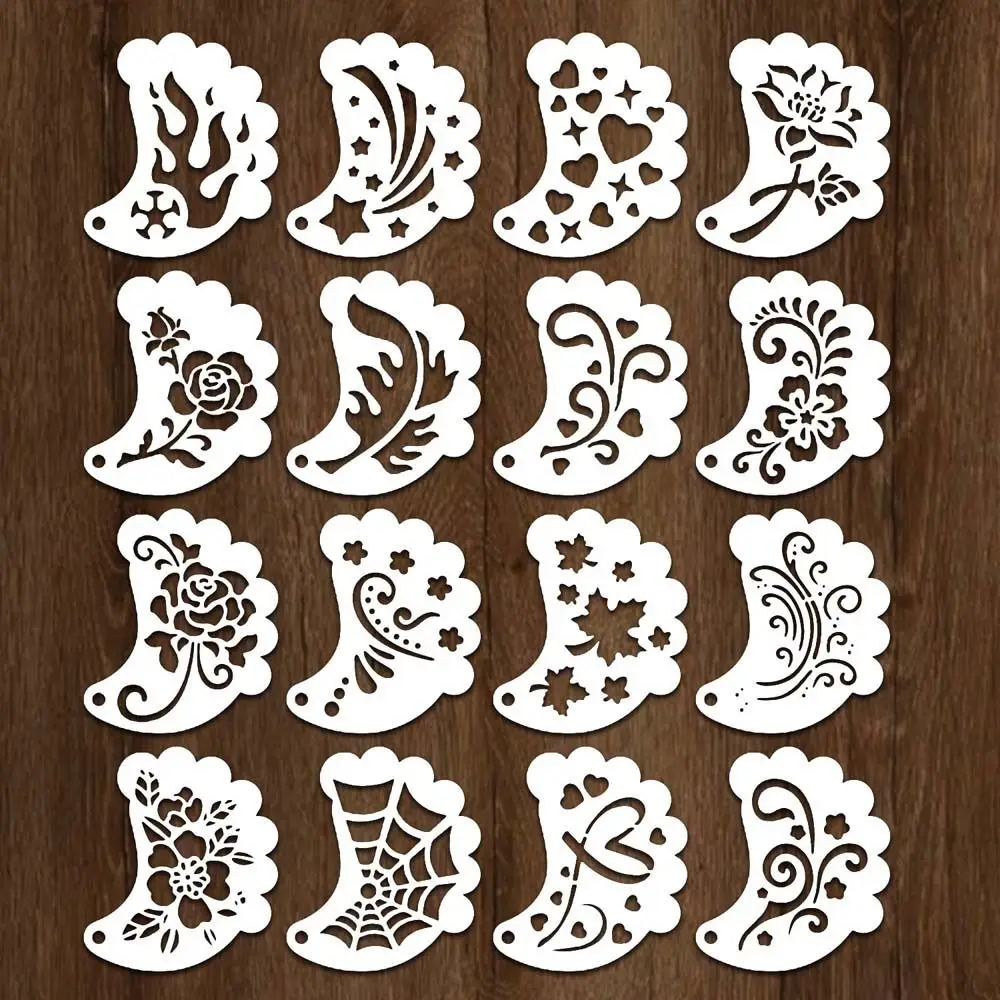 

Reusable Face Paint Templates Hollowed Multiple Pattern Body Art Paint Stencils Easy Use Decorative DIY Makeup Tools