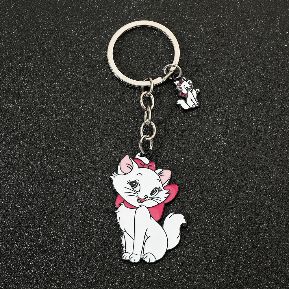 LLavero de gato Marie con figura de Anime de Disney, llavero bonito de gato Marie a la moda, colgante para mochila escolar, regalo para amigos