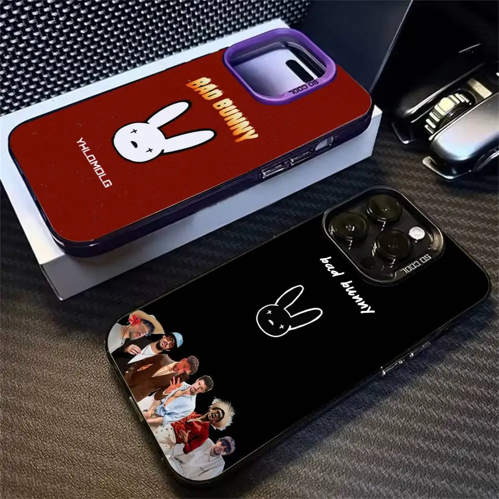 

Essential Icons for Fans Bad Bunny Phone Case For Gradient Silver Case iPhone 17,16,15,14,12,13,11 Plus,Pro Max,XS
